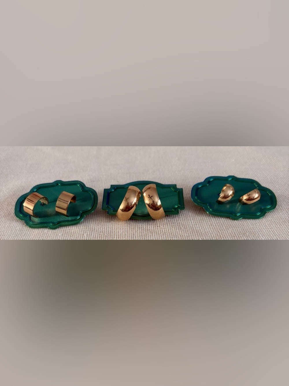 Three pair Gold Tone Hoop
Earring Set - Women's Jewelry